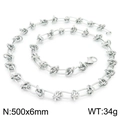Silberne geometrische Edelstahl-Halskette mit Knotendesign, 500x6mm Kette mit Karabiner - 50cm / Silber Halskette (KN228588-Z) / Silber