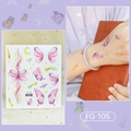 Tatuaggi temporanei di farfalle glitter rosa e viola con stelle e dettagli oro, stile FG-105 - Farfalla Luna Rosa-Viola (FG-105)