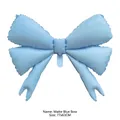 Matte sky blue bow foil balloon sized 77x63cm for party decoration and photo props - Matte Blue
