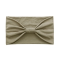 Olive green wide cotton yoga headband featuring a stylish central twist knot design - Olive Green