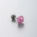 F136 Titan Ohrstecker mit brillantem rosa Zirkon und Schraubverschluss für Damen - Rosa (A41-2#)