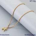Collana con ciondolo a forma di cane palloncino dorato e catena a corda - Catena a Fune Dorata (KN298852-Z)