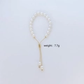 Adjustable pearl bracelet with gold-plated beads and 7.7g drawstring closure design - 8mm Faux Pearl Bracelet (N065)