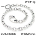 Silver punk wolf head metal pants chain made of heavy stainless steel 700mm - Style D - Dragon Head (KK112-Z)