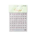 Adesivi per unghie con fiocchi rosa e viola e cristalli lucidi, modello 3603 - Oro Pesca - Cristallo