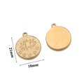 Gold stainless steel irregular round evil eye charm for DIY jewelry, 21x18mm pendant - Model I 21x18mm