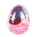 Portable egg-shaped hair comb with purple unicorn design and sparkling pink sequins - Cartoon Purple