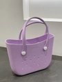 Purple EVA tote bag with laser-cut holes and ergonomic handles for beach and daily use - Large / Purple