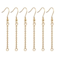Set di 6 ganci per orecchini in acciaio inossidabile dorato con catena per gioielli DIY - Oro