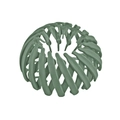 Detail of expandable bird nest hair ring in sage green resin with matte finish texture - Frosted Green