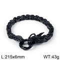 Men's dragon head bracelet in black stainless steel finish, size 215x6mm and 43g weight - Black Dragon Style (KB108252-Z)