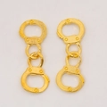 Golden zinc alloy handcuff pendants for DIY jewelry making with polished metal finish - Gold