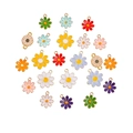 Colorful daisy enamel alloy pendants for DIY necklace and bracelet jewelry making - 10 Pieces Pack / Mixed Colors (One of each)