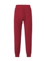 Detail of red waffle knit fabric texture on men's casual drawstring jogger pants - S / Burgundy