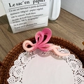 Pink gradient butterfly bow hair claw clip in a large size for women's elegant hair styling - Ribbon Bow Orange Pink