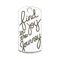 Colgante rectangular de plata tibetana grabado con find joy in the journey frase - Rectangular-Find joy in the journey