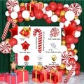 Christmas balloon arch kit with red white and gold latex balloons for holiday party decor - Festive Full Set Style
