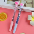 Creative swan liquid glitter pens with pink and blue sequins and 100% cute text labels - Flamingo Series