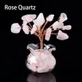 Rose quartz money tree crystal ornament in transparent glass bag base on black background - 18 Crystals Rose Quartz (Mini Fish Tank)