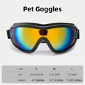 Cool adjustable dog sunglasses with UV protection and reflective gradient lenses in size chart - S (10.5*4.5cm) / Black Frame Red Lens