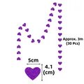 Sparkly purple heart garland 3m long with thirty glittery pieces for wedding party decor - 5cm Heart/Approx 3m/30pcs / Sparkle Purple