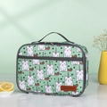 Mint green insulated lunch bag with cartoon cat unicorn print and portable handle - Unicorn 2