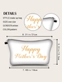 White canvas makeup bag with gold Happy Mother's Day print and size details - Mother's Day Gold Lettering (jiaying65)