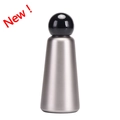 Borraccia termica in acciaio inossidabile argento con tappo sferico nero opaco - 500ml / Argento A