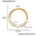 Detailed size specifications for golden titanium alloy nose ring with 5A zircon stones - Multiple Round Zircon Style (T005) / Gold