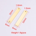 6x32mm gold stainless steel rectangle blank military tags with dimensions and weight - Double Hole Rectangle (MP291) / 32x6mm / Steel