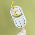 Handcrafted crochet lily bouquet in yellow yarn with green stems and elegant white card - Forget-me-not - Yellow