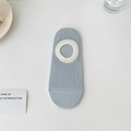 Light blue invisible boat sock with white edges and non-slip silicone backing - One Size / Blue with White Rim
