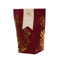 Elegant deep red wedding favor bag with gold foil rose pattern and Thank You tag - Gold Stamping Floral Pattern Pocket Box - Coffee