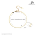Detalle de pulsera de cadena plana de plata de ley 925 con especificaciones de dimensiones - Dorado
