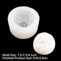 3D bun shape silicone mold for soap and candles measuring 7.5x7.5x4.1cm in white - Large / Clear
