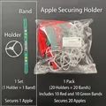 Christmas apple packaging kit with plastic base and red green Merry Christmas bands - Apple Holder 20pcs/pack