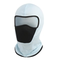 Detailed view of light blue breathable cycling balaclava with black mesh breathing filter - L(58-60cm) / Light Blue
