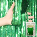 Rideau à franges vert laser pour décoration de fête avec emballage de vente au détail - 1*2 Mètres / Vert laser
