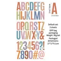 Morandi gekleurde 3-inch letter en cijfer stickers set in drie verschillende stijlvolle vellen - Morandi Kleur