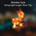 Luz LED colgante de reno navideño con brillo cálido y 45 cm de largo para decoración - Estilo Alce