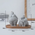 Grey feminine body silhouette scented candle set in standing and sitting poses - Gray