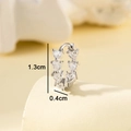 Elegante Creolen mit herzförmigem Zirkonia in Silberoptik, Höhe 1,3 cm für Damen - Herz Creolen / Silberweiße Herz-Creole (Einzelstück)