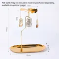 Golden spinning dreamcatcher candle holder with metal pendants, 20cm height without tray - Dreamcatcher No.6 (No Tray)