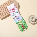 Set of 10 handmade colorful ribbon bow hair clips with patterns on white card - Style 10
