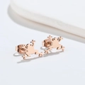 Ausgefallene Frosch-Ohrstecker für Damen aus trendigem Edelstahl in Roségold-Optik - Roségold