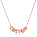 Collana personalizzata in oro rosa con ciondoli a lettere e finitura lucida - Catena Oro Rosa (Senza Lettere)