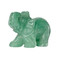 Polished green aventurine quartz crystal elephant figurine for home decor - Green Aventurine / 1.5 Inches