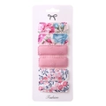 Detalle de set de 6 pinzas para el cabello BB con bordado floral en tarjeta blanca - Estilo Floral de Bayas Rosas (PP164-3)