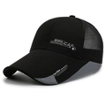 Black breathable mesh baseball cap with long visor and Sportstyle side print - Adjustable / Black