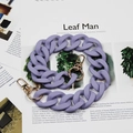 Matte purple acrylic bag chain strap with gold lobster clasps for handbags - 45cm / Light Purple